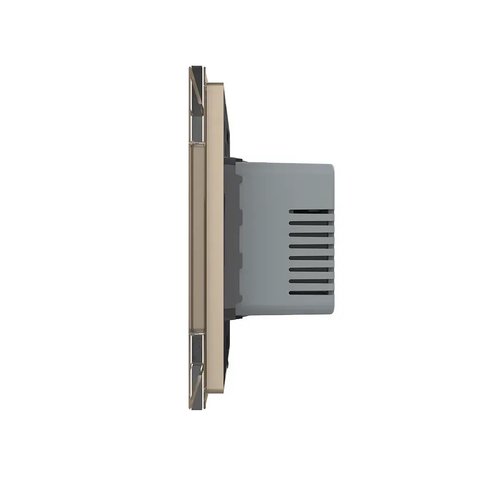 Терморегулятор (термостат) сенсорный программируемый золото LIVOLO со стекляной рамкой VL-C701TM2-13